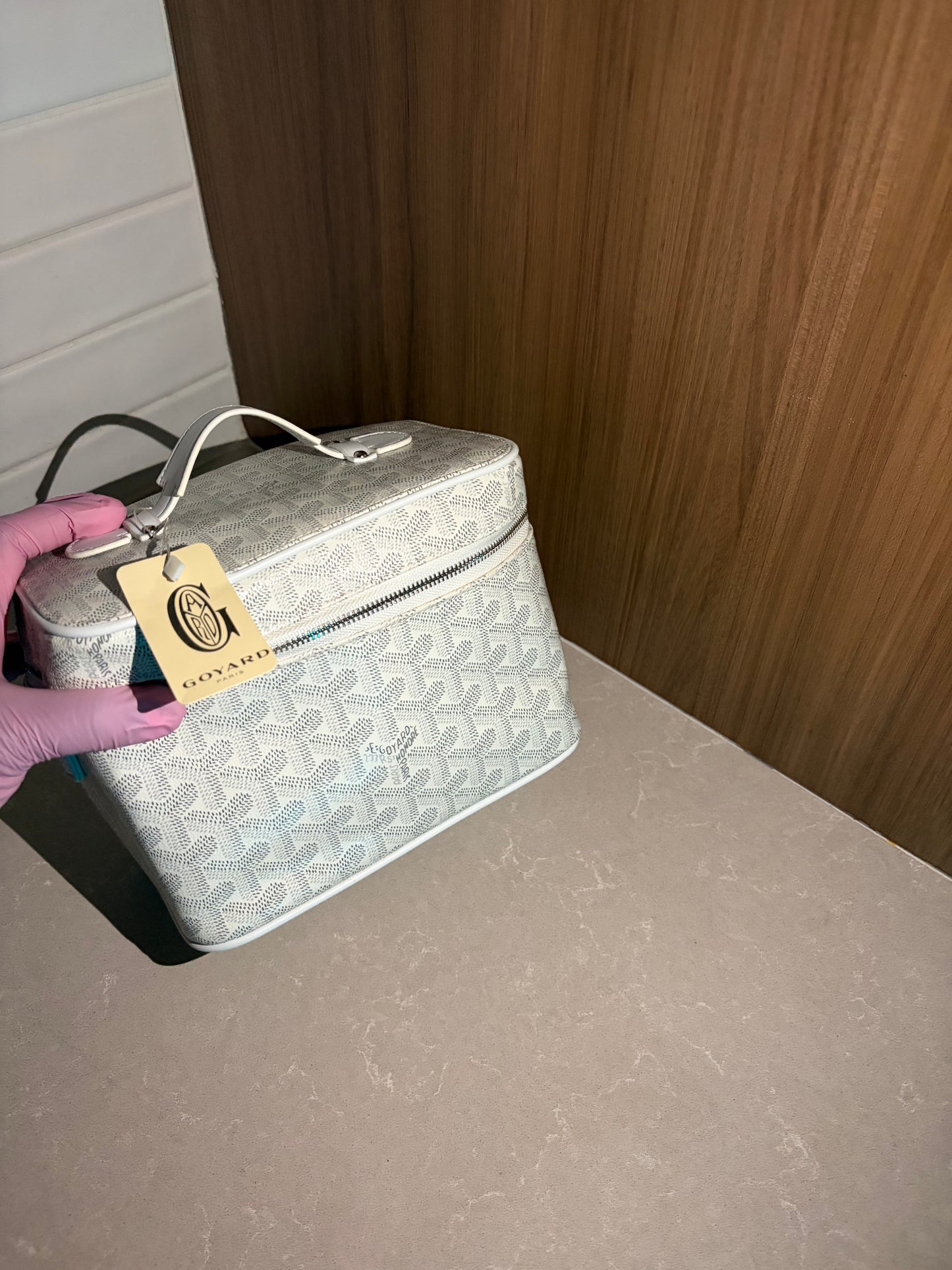 grey goyard vanity